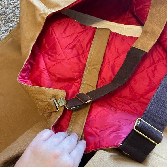 Carhartt Brown Overalls with Red Lining - Picture 5 of 7